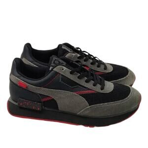 Puma Womens Black Gray Lace Up Sneaker  Sz 6.5 C READ